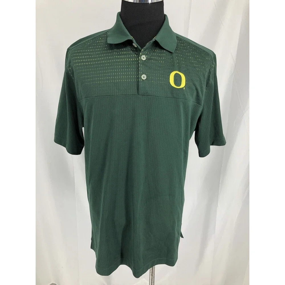 Nike Golf Green Oregon Ducks UofO Mesh Perforated Polo Shirt 417574-330 XL
